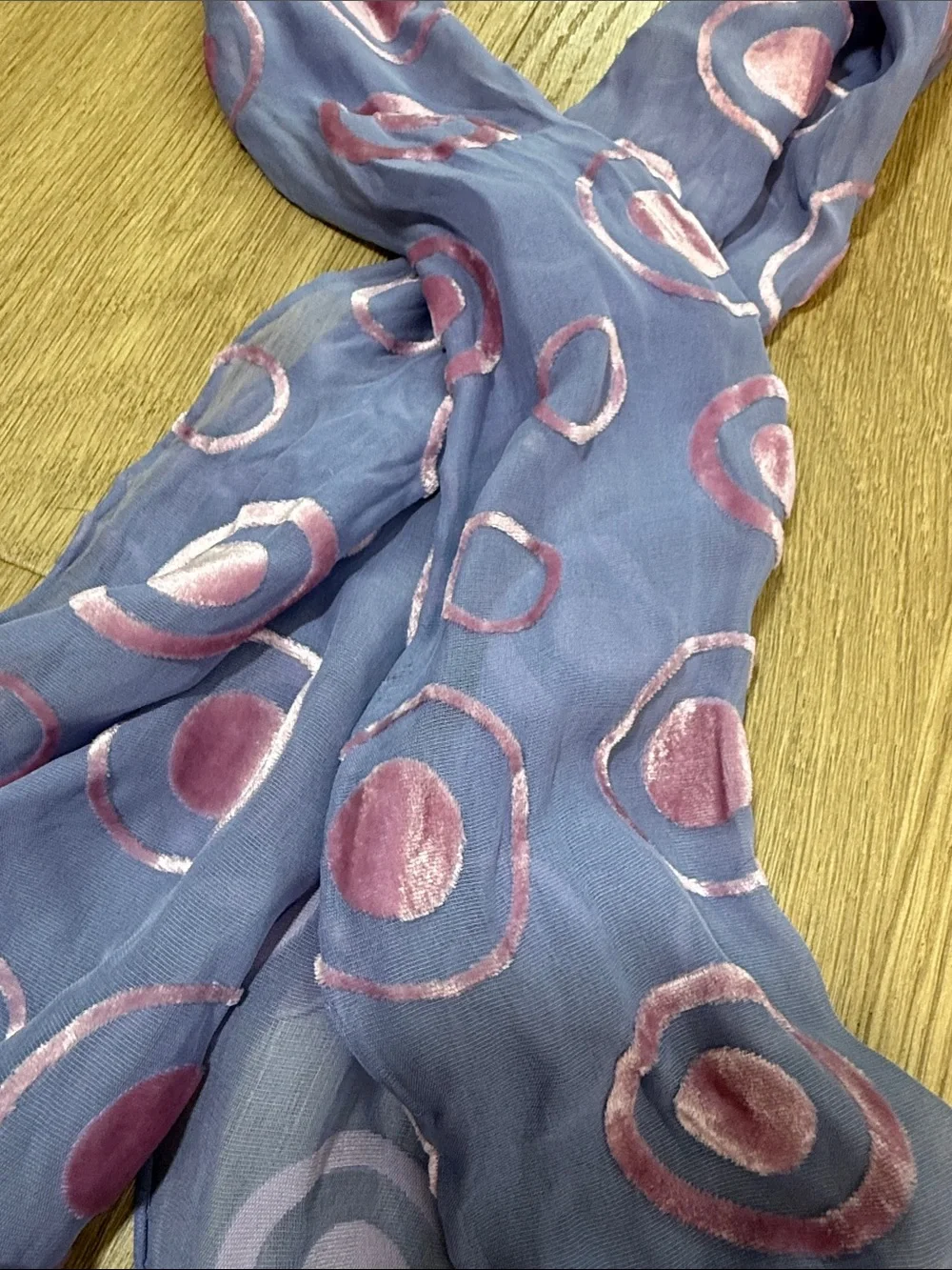 Lightweight Purple Circle Print Scarf